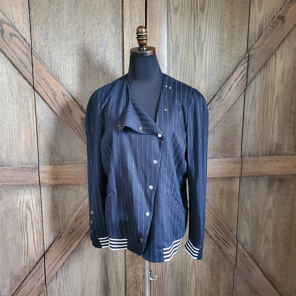 Giorgio Armani Pinstripe Bomber Jacket
